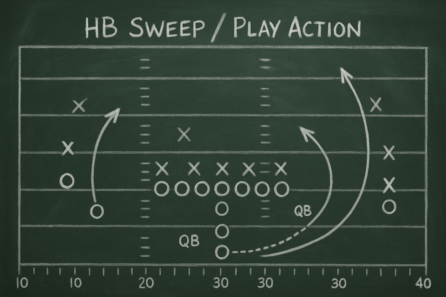 Create a football play chalkboard